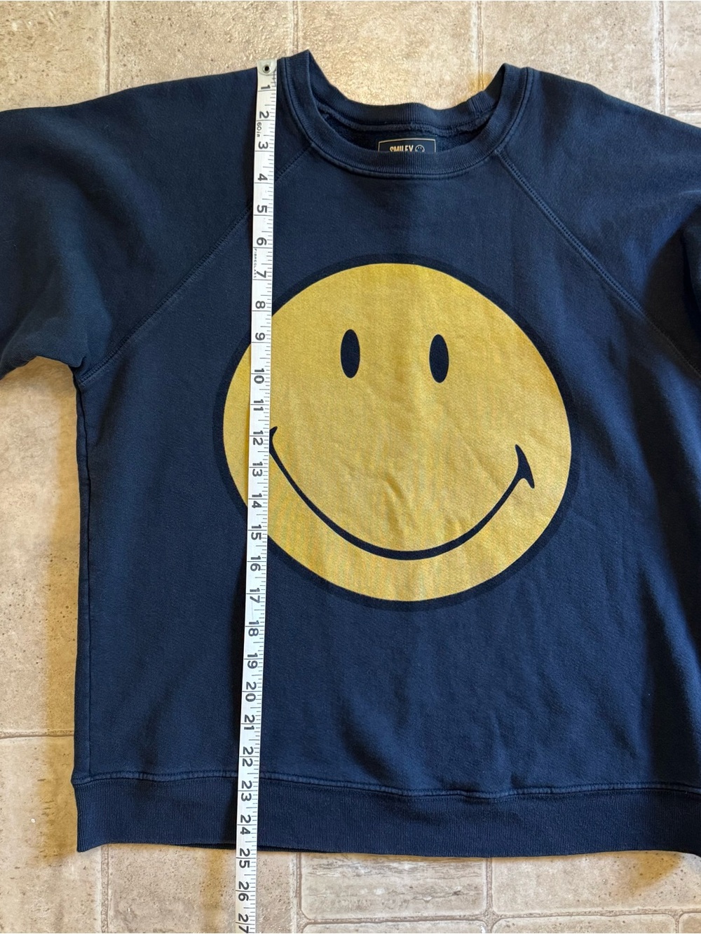 Smiley Retro Brand Los Angeles smiley face cotton oversized sweater grey small - Picture 6 of 9